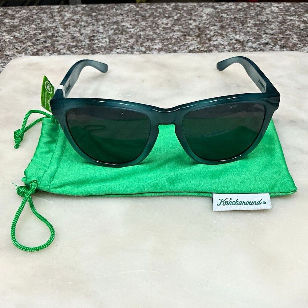 Knockaround Fort Knocks Cat Eye Sunglasses Green Plastic Frame Tinted UV400
